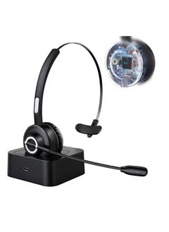 Bluetooth Headset with Noise Canceling Microphone Wireless Handsfree Headphone for Laptop Cell Phone Tablet Call Center Office Meeting Online Class