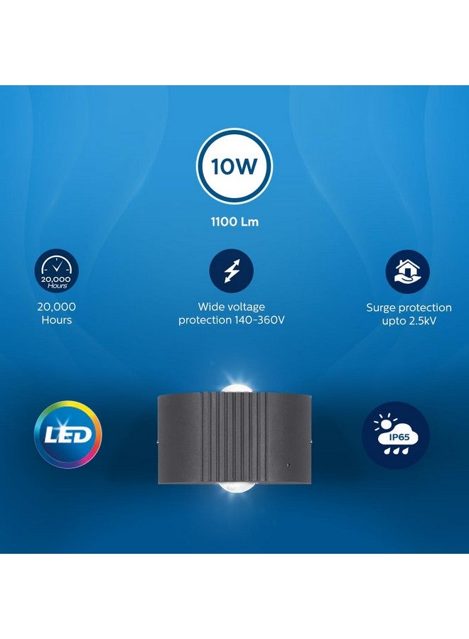 Philips ضوء حائط ديكوري دائري من فيليبس 10 واط | ضوء حائط خارجي لوسنت للديكور | اللون: أبيض دافئ، عبوة من 4 - Image 3