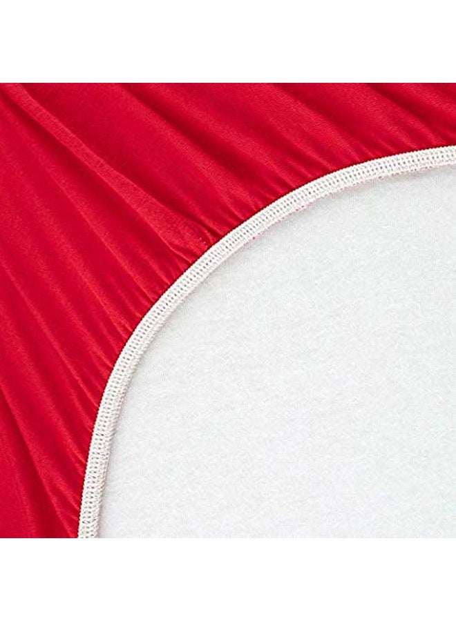 SHEETWORLD.COM SheetWorld Fitted 100% Cotton Jersey Pack N Play Sheet Fits Graco Square Play Yard 36 x 36, Solid Red, Made in USA - Image 2