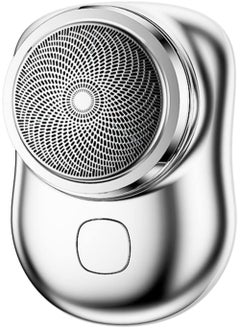 Generic Mini Electric Shaver, Portable Men Electric Shaver USB Rechargeable Men Grooming Razor, Pocket Size Mini Shaver Washable for Travel (Silver)  - Image 1