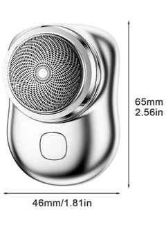 Generic Mini Electric Shaver, Portable Men Electric Shaver USB Rechargeable Men Grooming Razor, Pocket Size Mini Shaver Washable for Travel (Silver)  - Image 2