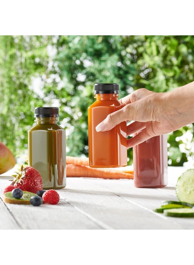 Comfy Package [8 oz. - 25 Count Reusable Plastic Juice Bottles With Caps, Labels, Brush, and Silicone Funnel - Clear plastic Bottles with Caps, Juice Containers with lids, for All Beverages - Image 2