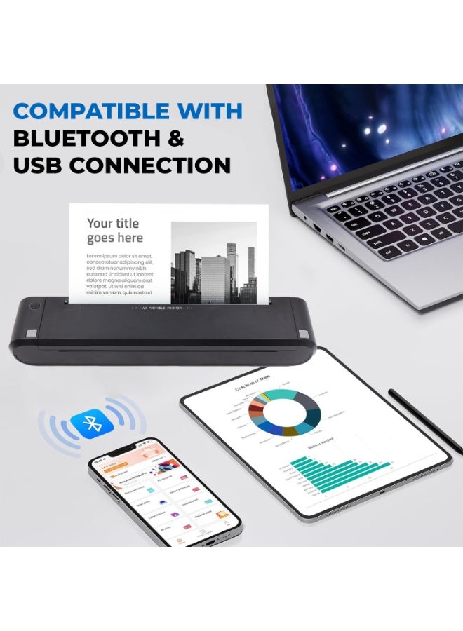 SHREYANS طابعة شريانس الاحترافية الصغيرة بحجم A4 لطباعة متينة وطويلة الأمد | متوافقة مع الهواتف المحمولة وأنظمة التشغيل ويندوز | طباعة فورية للمستندات المهمة للمنزل والمكتب والأنشطة الخارجية - Image 4