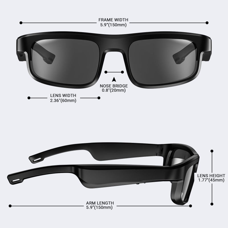 LVTEL Smart Glasses, Polarized Bluetooth Sunglasses, Built-in Mic & Speakers, Voice Assistant, UV Protection Audio Sun Glass - Image 4