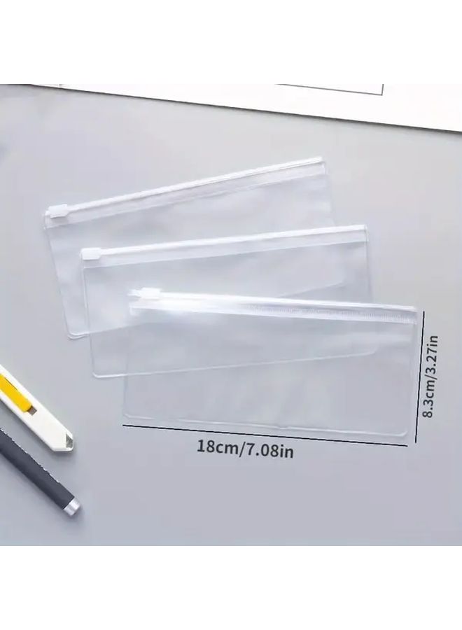 Transparent PVC Zipper Bags 10 Pack Resealable Storage Pouches For Home School Organization - Image 3