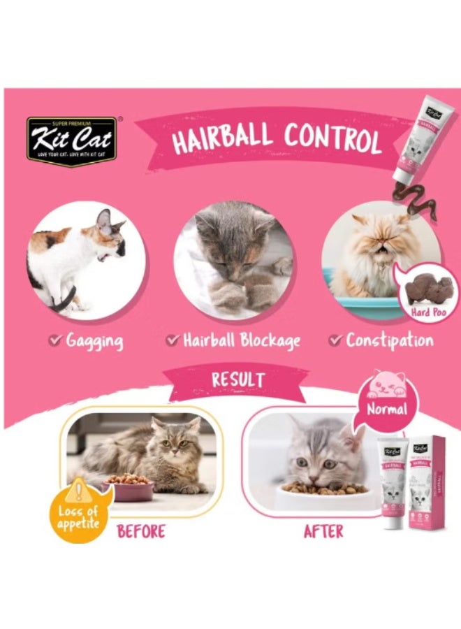 Kit Cat Cat Vitamins & Hairball Control Nutritional Paste for Cats & Kittens - 120g - Digestive & Fur Health Support - Image 2