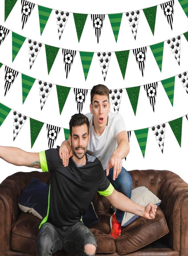 TMTECHJS 4 Pcs 52 Ft Soccer Party Decorations Soccer Banner Pennant Soccers Garland Triangle Flags Sports Party Decorations for Party Supplies Hanging Decoration - Image 4