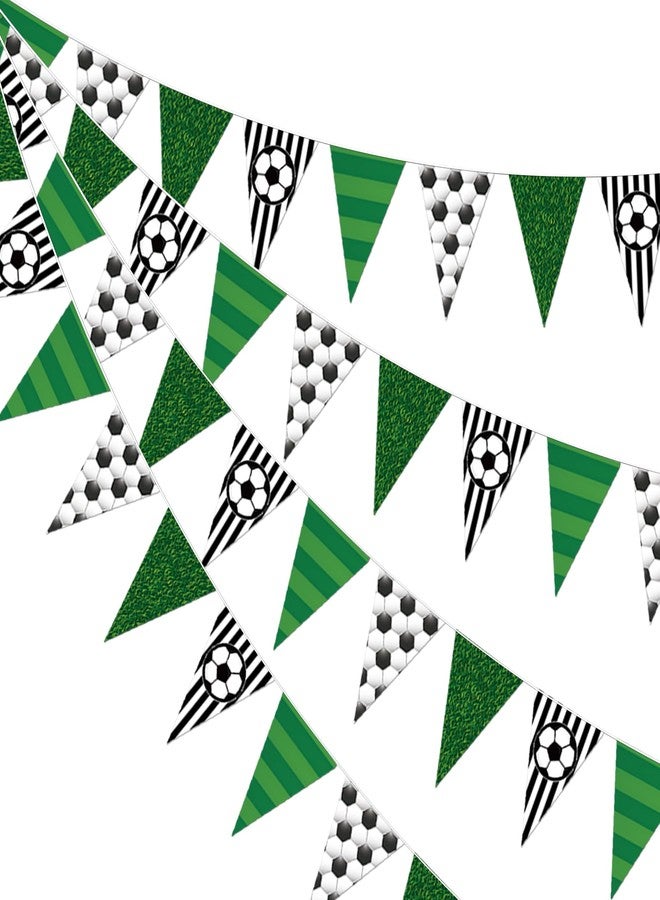 TMTECHJS 4 Pcs 52 Ft Soccer Party Decorations Soccer Banner Pennant Soccers Garland Triangle Flags Sports Party Decorations for Party Supplies Hanging Decoration - Image 1