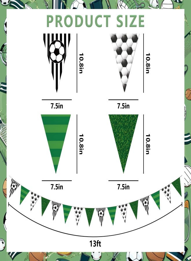 TMTECHJS 4 Pcs 52 Ft Soccer Party Decorations Soccer Banner Pennant Soccers Garland Triangle Flags Sports Party Decorations for Party Supplies Hanging Decoration - Image 2