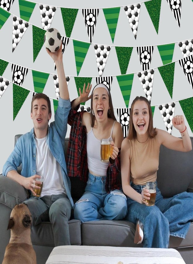 TMTECHJS 4 Pcs 52 Ft Soccer Party Decorations Soccer Banner Pennant Soccers Garland Triangle Flags Sports Party Decorations for Party Supplies Hanging Decoration - Image 3