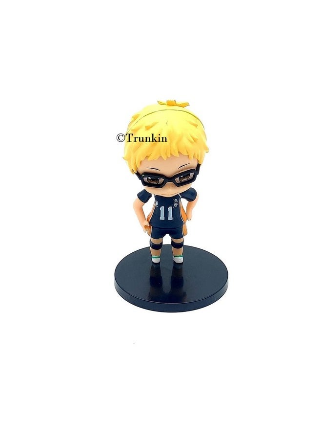 Trunkin - Trunkin | Haikyuu Kei Tsukishima Action Figure | PVC Volleyball Anime Figurine | Model Toy Collectible - 10 Cms - Image 1