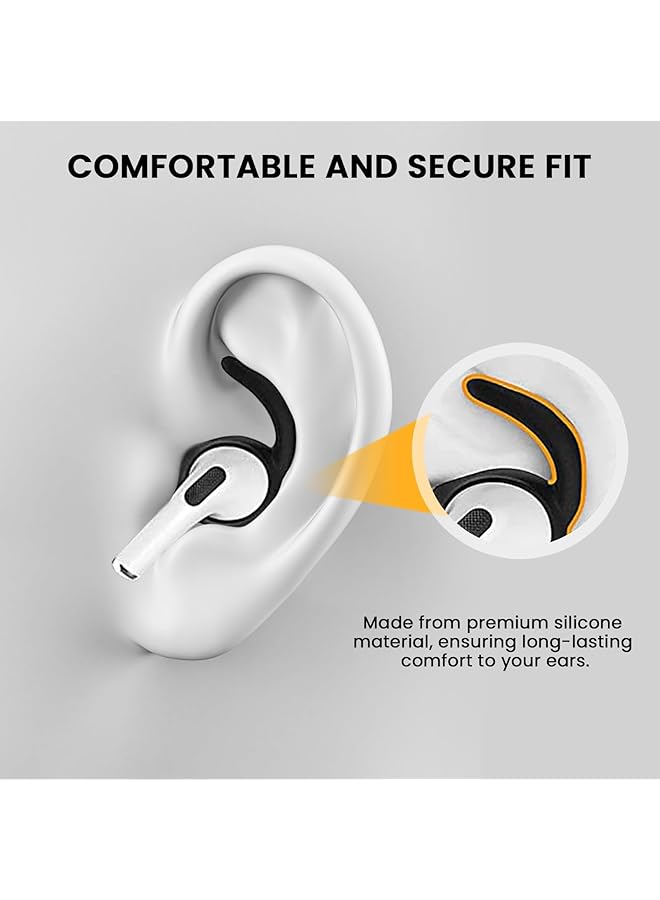 erorex 3 Pairs Ear Hooks Covers Compatible With Airpods Pro Anti Slip Ear Tips With Storage Pouch Compatible With Airpods Pro Black - Image 4
