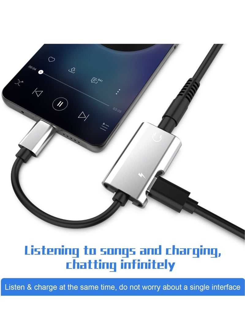 Captaintech USB C to 3.5mm Headphone and Charger Adapter, 2-in-1 USB C to Aux Audio Jack Hi-Res DAC and Fast Charge Dongle Cable Compatible with Galaxy/Pixel/Note Series - Image 5