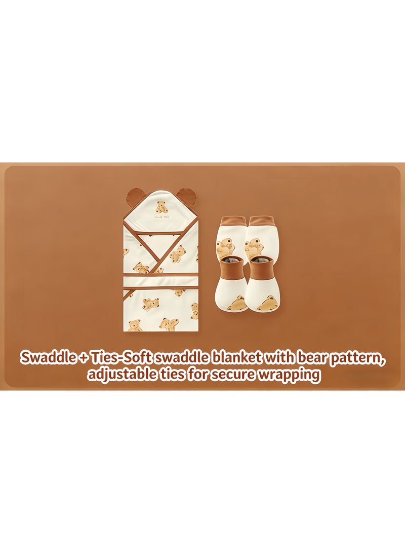 19PCS مجموعة هدية الطفل حديث الولادة ، مجموعة هدية Layette حديث الولادة للأولاد والبنات ، ملحقات الملابس الأساسية للأطفال مع بطانية الطفل ، للربيع الصيف الخريف الشتاء أربعة مواسم - Image 3