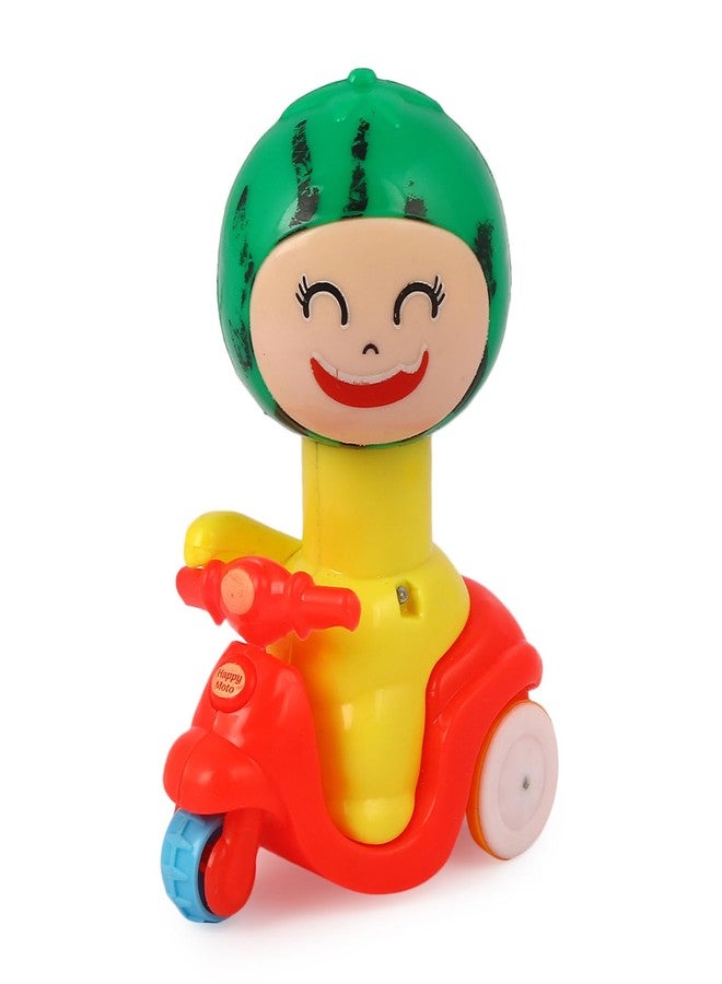 Asian Portable Plastic Melon Press N Go Friction Scooter for Kids Pack of 1 (Watermelon Scooter) - Image 1