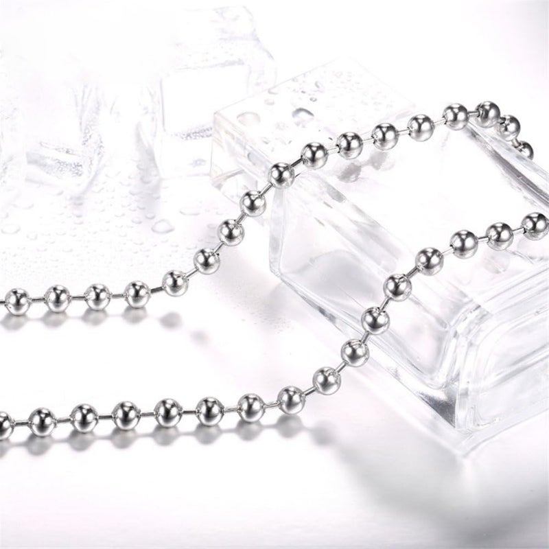 SINLEO Titanium Stainless Steel Small Beads Ball Chain Necklace for Men Women 24-38 Inches Silver Black Gold - Image 5