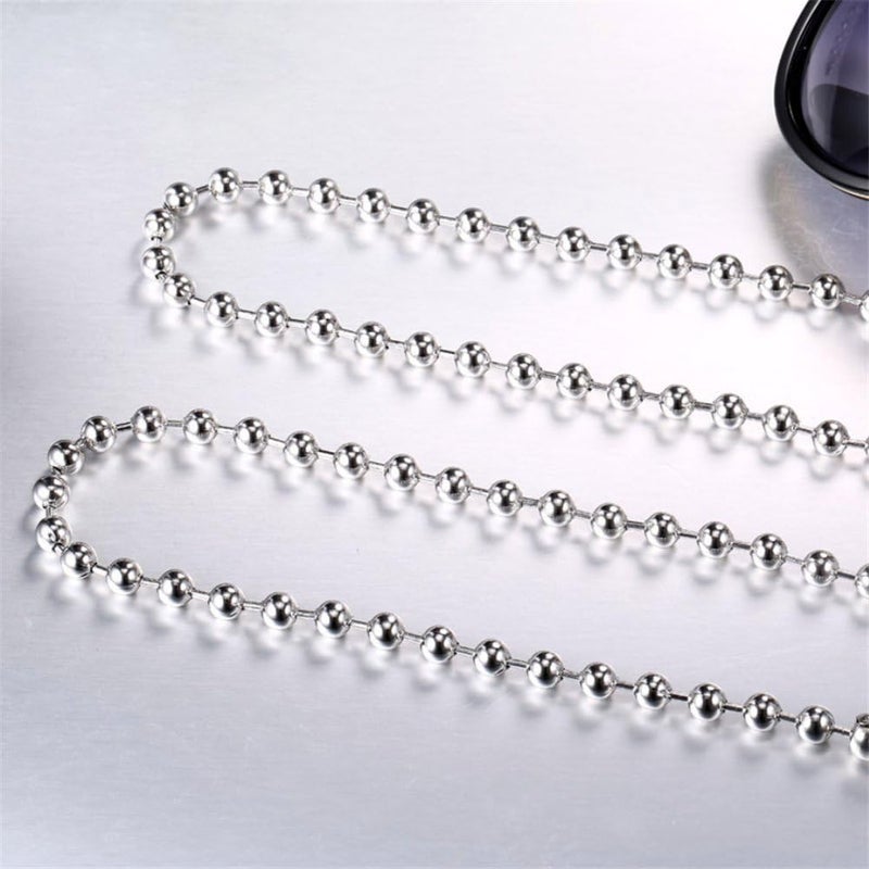 SINLEO Titanium Stainless Steel Small Beads Ball Chain Necklace for Men Women 24-38 Inches Silver Black Gold - Image 4