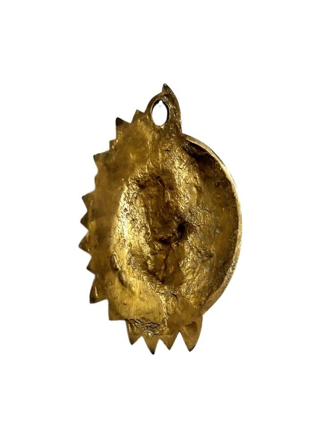 athizay Brass Suraj Chand Wall Hanging – 16 cm Gold Finish | Sun Moon Face Sculpture for Home Decor, Door, or Pooja Room - Image 5