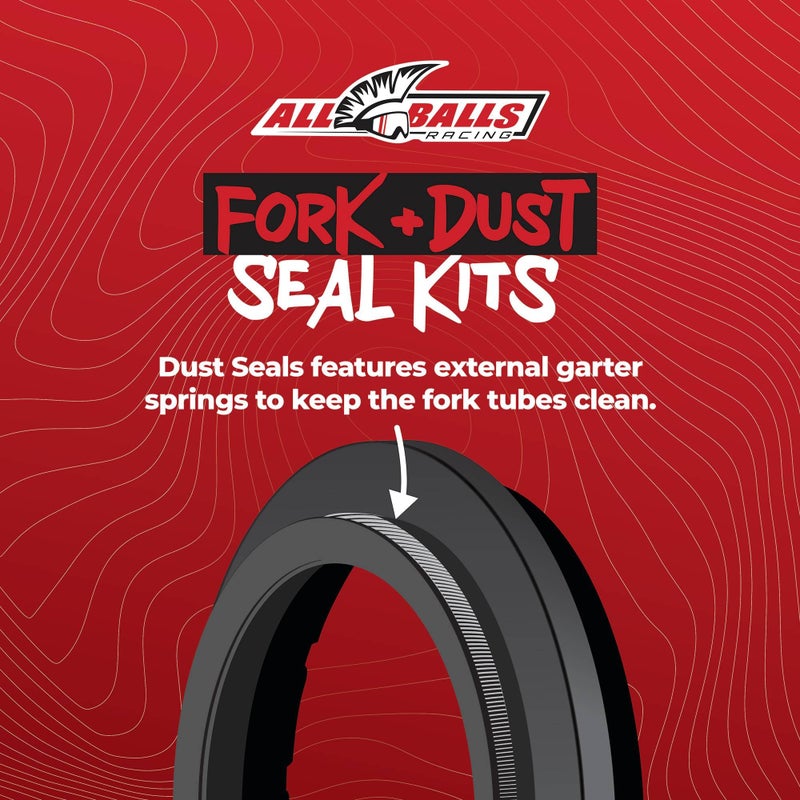 All Balls Racing 56-133 Fork & Dust Seal Kit Compatible with/Replacement for Aprilia, Buell,Caviga, Honda, Kawasaki,Suzuki - Image 5