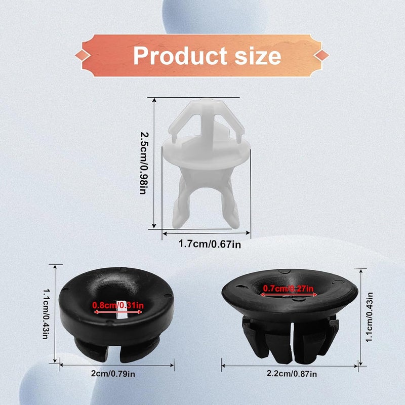 Icyhaws 3PCS Car Hood Support Prop Rod Clips, Hood Rod Grommet Clips #91503-SS0-003 91604-SD2-013 Compatible with Honda Accord Odyssey Demand fit global economical quality - Image 2
