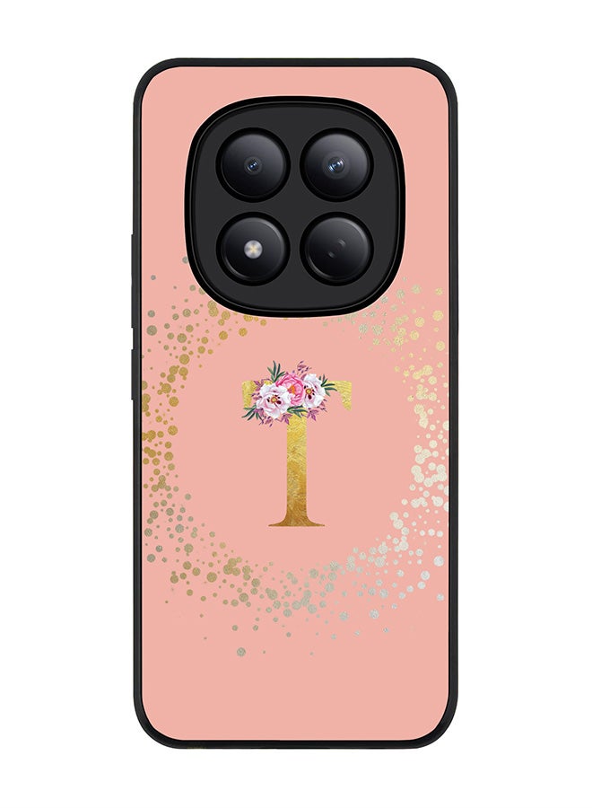 For Xiaomi Redmi Note 15 Pro 4G Case,Slim fit Camera Protection, Shockproof Thin Phone cover  - Custom Monogram Floral - T  (Rose Pink )