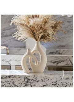 SIHIYA LIFE Arch Flower Vase Set - Large | Off White Vases | Modern Minimalist Flower Vase for Elegant Home Décor, Living Room Centerpiece, for Flower Arrangements| Gifting  - Image 2