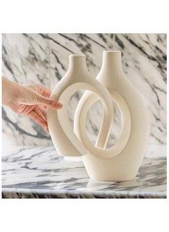 SIHIYA LIFE Arch Flower Vase Set - Large | Off White Vases | Modern Minimalist Flower Vase for Elegant Home Décor, Living Room Centerpiece, for Flower Arrangements| Gifting  - Image 3