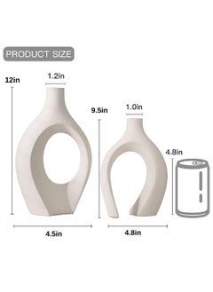 SIHIYA LIFE Arch Flower Vase Set - Large | Off White Vases | Modern Minimalist Flower Vase for Elegant Home Décor, Living Room Centerpiece, for Flower Arrangements| Gifting  - Image 5