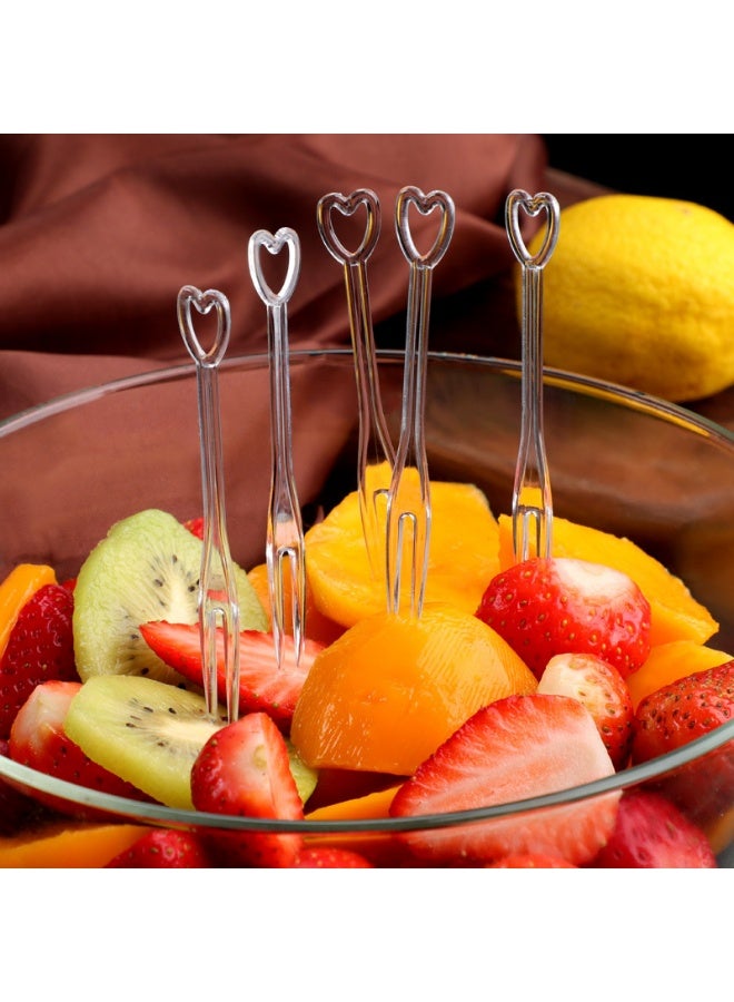 200 قطعة شوك تذوق بلاستيكية صغيرة بلاستيكية يمكن التخلص منها لتذوق الفواكه والحلويات ومكعبات الجبن والوجبات الخفيفة - Image 2