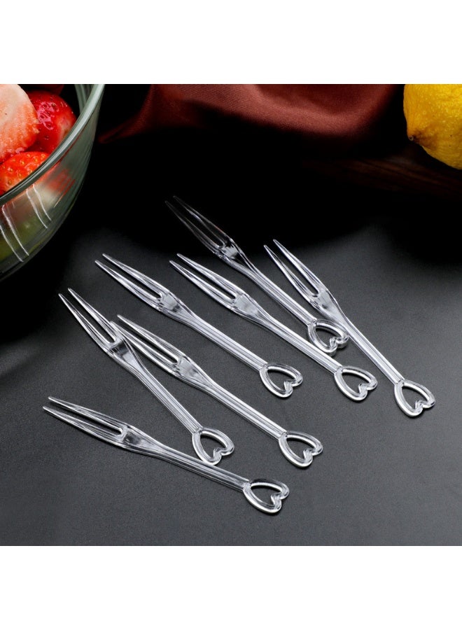 200 قطعة شوك تذوق بلاستيكية صغيرة بلاستيكية يمكن التخلص منها لتذوق الفواكه والحلويات ومكعبات الجبن والوجبات الخفيفة - Image 1