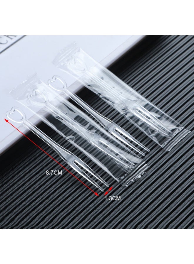 200 قطعة شوك تذوق بلاستيكية صغيرة بلاستيكية يمكن التخلص منها لتذوق الفواكه والحلويات ومكعبات الجبن والوجبات الخفيفة - Image 3