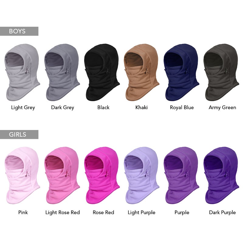 Kids Balaclava Hood Ski Face Mask Neck Warmer Winter Fleece Hat for Boys and   Girls - Image 5