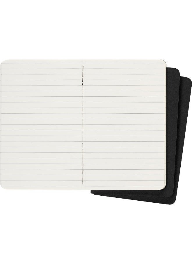 Moleskine 9 x 14 cm Cahier Journal Set 3 Notebooks with Ruled Pages Cardboard Cover and Visible Cotton Stiching - Black  - Image 4