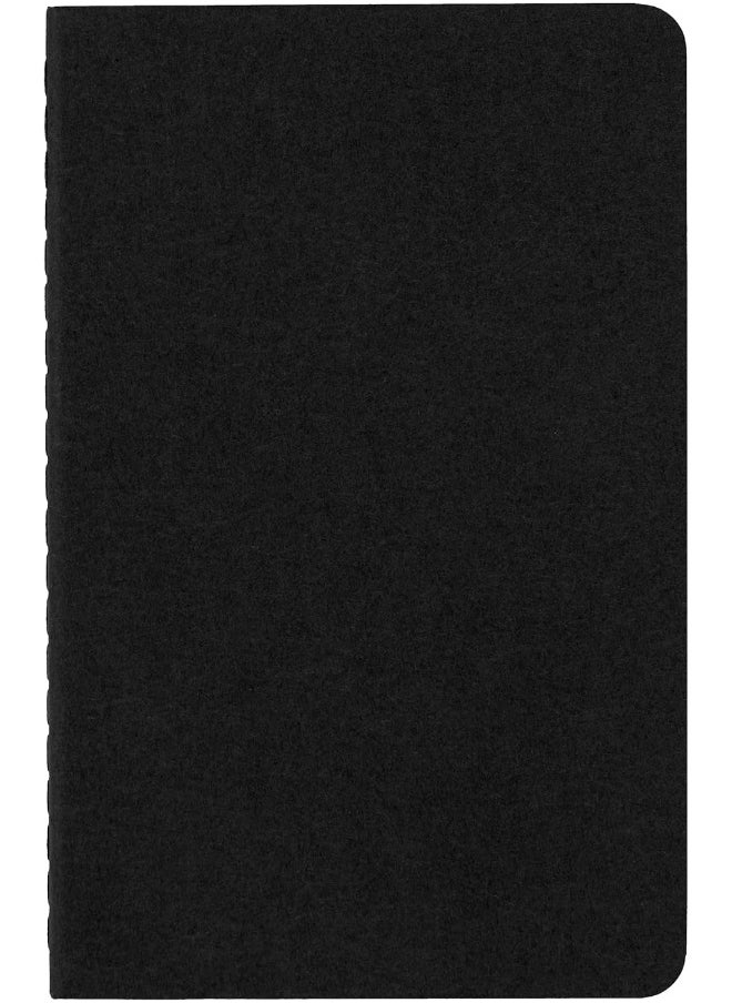 Moleskine 9 x 14 cm Cahier Journal Set 3 Notebooks with Ruled Pages Cardboard Cover and Visible Cotton Stiching - Black  - Image 2