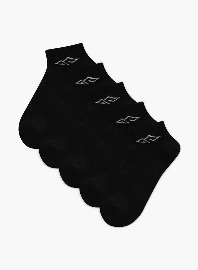Oaklan by Shoexpress Logo Print Ankle Length Cushioned Sports Socks - Set of 5 - Image 1