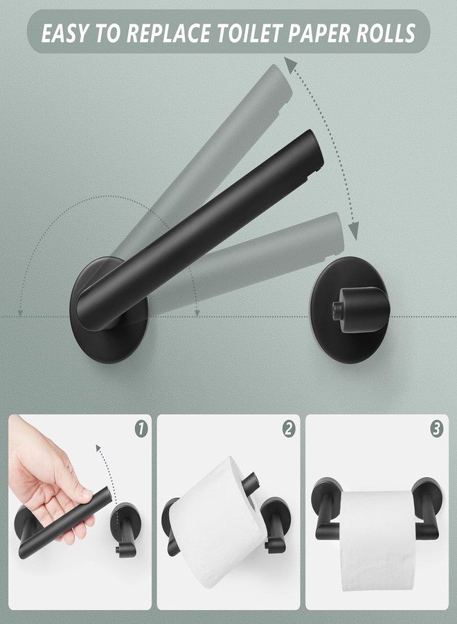 JunSun Matte Black Toilet Paper Holder Wall Mount Pivoting Toilet Paper Roll Holder Black Toilet Paper Holder Stainless Steel Modern TP Holder Black Matte Bathroom Tissue Holder Large Mega Roll Holder - Image 4