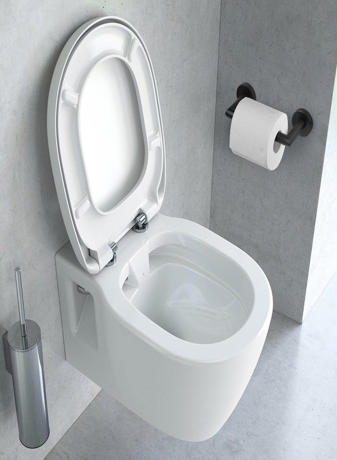 JunSun Matte Black Toilet Paper Holder Wall Mount Pivoting Toilet Paper Roll Holder Black Toilet Paper Holder Stainless Steel Modern TP Holder Black Matte Bathroom Tissue Holder Large Mega Roll Holder - Image 3