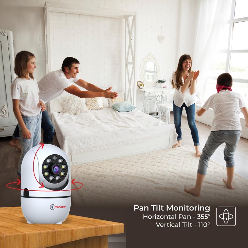 Trueview 2MP Smart CCTV Wifi Home Security Camera with Pan Tilt 360 View 2 Way Talk Cloud Monitor Motion Detect Supports SD Card Up to 256 GB Night Vision 2MP Robot ATC Pack of 2 - Image 3