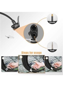 TRASSLE Bike Pump, Bicycle Pump, Portable Hand Air Ball Pump, High Pressure Mountain Bike Pump with Presta and Schrader Valve,Mini Bicycle Tire Pump,Manual Air Pump Inflator  - Image 4