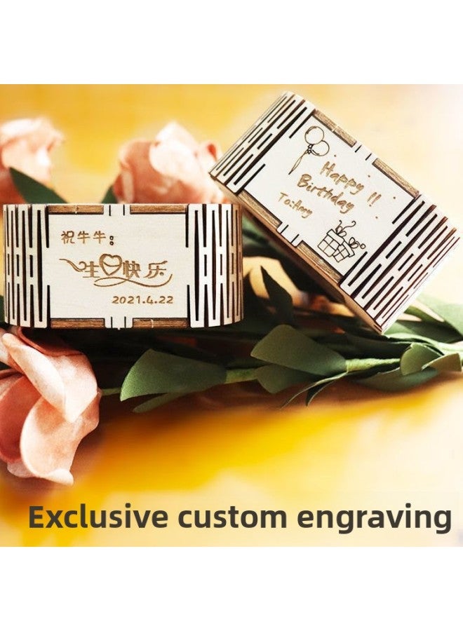 Boys And Girls Tanabata Valentine's Day Hand-operated Diy Hand-made Wooden Assembled Vintage Eight Music Box Birthday Gift-Color:W18-05 Camera Music Box + Gift Bag - Image 5