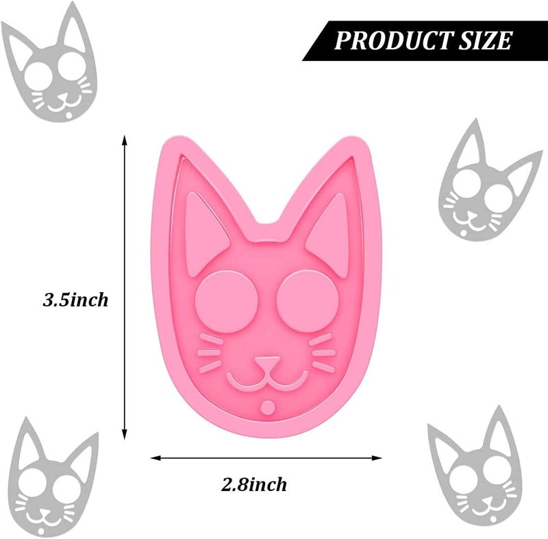2 Pcs Cat Keychain Silicone Mold with Keyrings, Keychain Epoxy Resin Casting Mold with 30 Pcs Key Rings for Diy Jewelry Making Keychain Pendant Pet Tag - Image 4