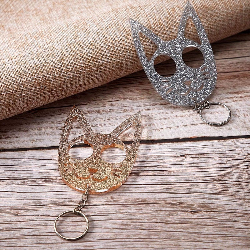 2 Pcs Cat Keychain Silicone Mold with Keyrings, Keychain Epoxy Resin Casting Mold with 30 Pcs Key Rings for Diy Jewelry Making Keychain Pendant Pet Tag - Image 3