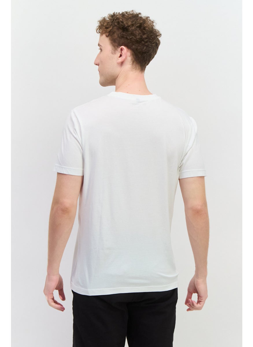 Free Soul Men Crew Neck Short Sleeve Graphic Print Troon T-Shirt, Light Blush  - Image 4