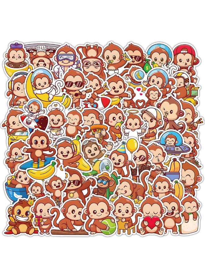 NIBEMINENT 50 Pcs Cartoon Monkey Deco Kit Waterproof Stickers, High Definition Printing Bright Colors, Suitable for Laptop Skateboard Luggage Water Bottle Guitar DIY - Image 2