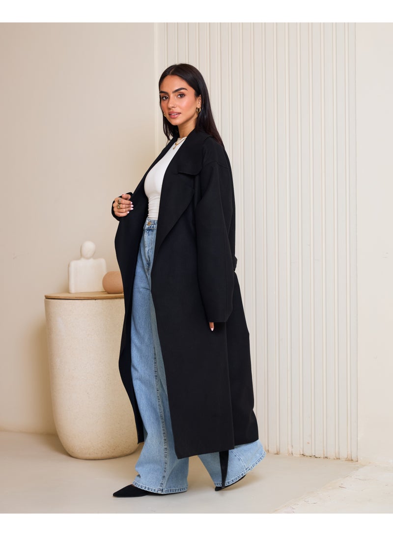 Dresscode Long Oversized Black Coat - Image 3