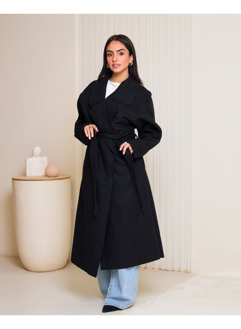 Dresscode Long Oversized Black Coat - Image 5