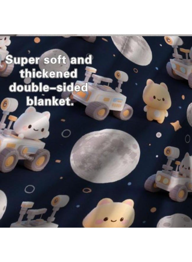 عام بطانية رقيقة من الفانيلا الكرتونية للأطفال والرضع (دافئة ومريحة، ومناسبة للنوم والألعاب) 70 سم * 100 سم - Image 5