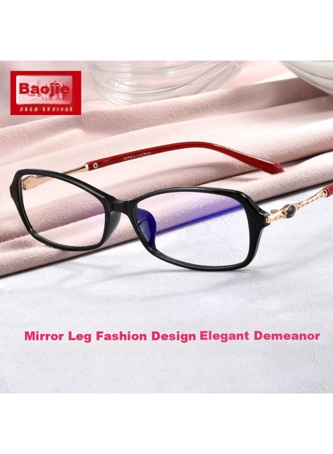 Buzz Anti-blue Light Reading Gl For Women, Ultra-light High-definition Presbyopic Gl For Elderly, Bj6776 Black Frame With Red Temples, 150 Degrees - Image 1