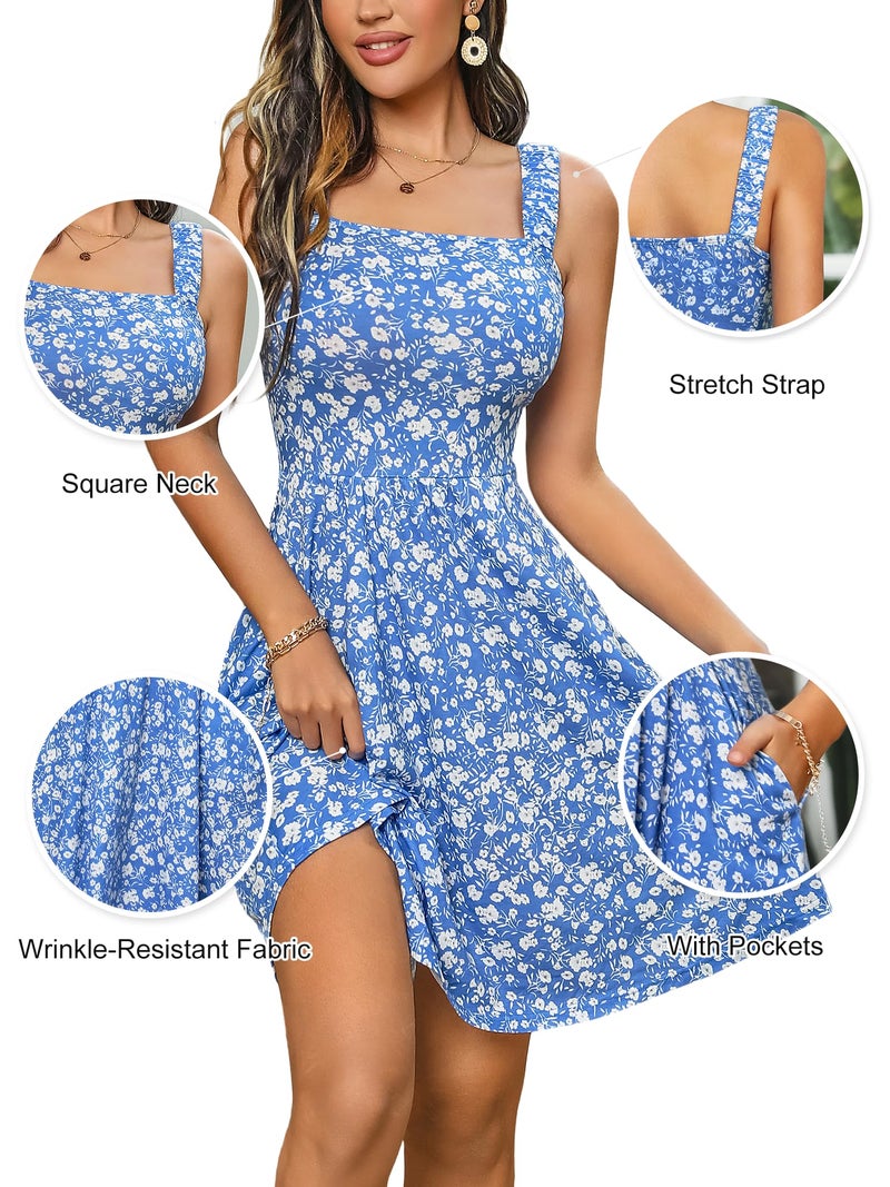 HUHOT Summer Casual Graduation for Women 2026 Sundresses Sleeveless Boho Vacation Cute Easter Church Dresses for Women Casual Spring Dress Beach Dresses Resort wear for Women 2026 - Image 4