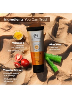 The Man Company Oil-Free Sunscreen Gel Spf 50 Pa+++ For Men- 50Gm | Infused With Aloe Vera, Tomato Extract & Vitamin E | Uv A/B Protection | No White Cast & Quick Absorption | For Oily Skin  - Image 3